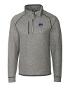 View image 11: New Hampshire Wildcats College Vault Cutter & Buck Mainsail Sweater-Knit Mens Big & Tall Half Zip Jacket Polished Heather Mannequin