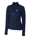 New Hampshire Wildcats College Vault Cutter & Buck Traverse Stretch Eco Quarter Zip Womens Pullover Liberty Navy Mannequin Thumbnail Image