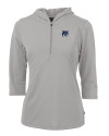 New Hampshire Wildcats College Vault Cutter & Buck Virtue Eco Pique Recycled Half Zip Pullover Womens Hoodie Polished Medium Gray Mannequin Thumbnail Image