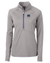 New Hampshire Wildcats College Vault Cutter & Buck Adapt Eco Knit Stretch Recycled Womens Half Zip Pullover Polished Medium Gray Mannequin Thumbnail Image