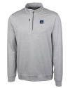 New Hampshire Wildcats College Vault Cutter & Buck Stealth Heathered Quarter Zip Mens Pullover Polished Medium Gray Mannequin Thumbnail Image