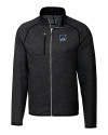 New Hampshire Wildcats College Vault Cutter & Buck Mainsail Sweater-Knit Mens Full Zip Jacket Charcoal Heather Mannequin Thumbnail Image
