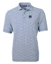 New Hampshire Wildcats College Vault Cutter & Buck Virtue Eco Pique Botanical Print Recycled Mens Polo Navy Blue Mannequin Thumbnail Image