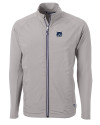 New Hampshire Wildcats College Vault Cutter & Buck Adapt Eco Knit Hybrid Recycled Mens Full Zip Jacket Polished Medium Gray Mannequin Thumbnail Image