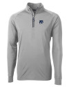 New Hampshire Wildcats College Vault Cutter & Buck Adapt Eco Knit Stretch Recycled Mens Quarter Zip Pullover Polished Medium Gray Mannequin Thumbnail Image