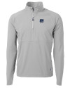 New Hampshire Wildcats College Vault Cutter & Buck Adapt Eco Knit Hybrid Recycled Mens Quarter Zip Polished Medium Gray Mannequin Thumbnail Image