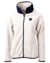 New Hampshire Wildcats College Vault Cutter & Buck Cascade Eco Fleece Womens Full Zip Jacket Shell/Navy Blue Mannequin Thumbnail Image
