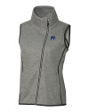 New Hampshire Wildcats College Vault Cutter & Buck Mainsail Sweater Knit Womens Asymmetrical Vest Polished Heather Mannequin Thumbnail Image