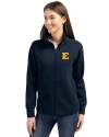 ETSU Buccaneers Cutter & Buck Roam Epic Versatility Full Zip Recycled Womens Jacket Navy Blue Front Thumbnail Image