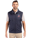 Seattle Mariners Stars & Stripes Cutter & Buck Stealth Hybrid Quilted Mens Windbreaker Vest Liberty Navy Front Thumbnail Image