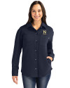 Navy Midshipmen Cutter & Buck Roam Epic Versatility Recycled Womens Shirt Jacket Navy Blue Front Thumbnail Image