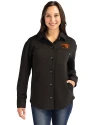 Oregon State Beavers Cutter & Buck Roam Epic Versatility Recycled Womens Shirt Jacket Black Front Thumbnail Image