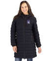 Northwestern Wildcats Cutter & Buck Mission Ridge Repreve Eco Insulated Womens Long Puffer Jacket Black Front Thumbnail Image