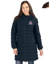 Arizona Wildcats Cutter & Buck Mission Ridge Repreve Eco Insulated Womens Long Puffer Jacket Navy Blue Front Thumbnail Image