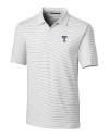 Texas Rangers Stars & Stripes Cutter & Buck Forge Pencil Stripe Stretch Mens Polo White Mannequin Thumbnail Image