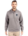 Howard Bison Cutter & Buck Roam Epic Versatility Recycled Quarter Zip Mens Pullover Elemental Grey Front Thumbnail Image