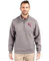 Los Angeles Angels Cooperstown Cutter & Buck Roam Epic Versatility Recycled Quarter Zip Mens Pullover Elemental Grey Front Thumbnail Image