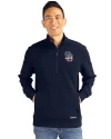 San Diego Padres Stars & Stripes Cutter & Buck Roam Epic Versatility Recycled Quarter Zip Mens Pullover Navy Blue Front Thumbnail Image