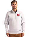 Nebraska Cornhuskers Cutter & Buck Roam Epic Versatility Recycled Quarter Zip Mens Pullover Solitare Front Thumbnail Image