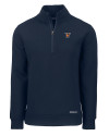 View image 7: Texas Rio Grande Valley Vaqueros Cutter & Buck Roam Recycled Buttery-Soft Knit Mens Quarter Zip Jacket Navy Blue Mannequin