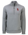 USC Trojans Cutter & Buck Roam Epic Versatility Recycled Quarter Zip Mens Pullover Elemental Grey Mannequin Thumbnail Image