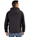 Ohio State Buckeyes- Cutter & Buck Rainier Primaloft Mens Eco Full Zip Hybrid Jacket Black Back Thumbnail Image
