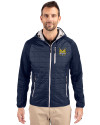 Quinnipiac Bobcats Cutter & Buck Rainier Primaloft Mens Eco Full Zip Hybrid Jacket Dark Navy Front Thumbnail Image