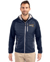 Northern Arizona Lumberjacks Cutter & Buck Rainier Primaloft Mens Eco Full Zip Hybrid Jacket Dark Navy Front Thumbnail Image