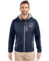 Minnesota Twins Stars & Stripes Cutter & Buck Rainier Primaloft Mens Eco Full Zip Hybrid Jacket Dark Navy Front Thumbnail Image