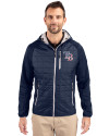 Tampa Bay Rays Stars & Stripes Cutter & Buck Rainier Primaloft Mens Eco Full Zip Hybrid Jacket Dark Navy Front Thumbnail Image