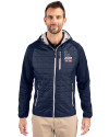 Los Angeles Dodgers Stars & Stripes Cutter & Buck Rainier Primaloft Mens Eco Full Zip Hybrid Jacket Dark Navy Front Thumbnail Image