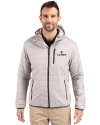 Illinois Fighting Illini Cutter & Buck Rainier Primaloft Eco Mens Full Zip Hooded Jacket Polished Medium Gray Front Thumbnail Image