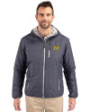 Quinnipiac Bobcats Cutter & Buck Rainier Primaloft Eco Mens Full Zip Hooded Jacket Anthracite Melange Front Thumbnail Image