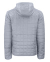 USC Trojans Cutter & Buck Rainier Primaloft Eco Mens Full Zip Hooded Jacket Polished Medium Gray Mannequin Back Thumbnail Image