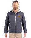 ETSU Buccaneers Cutter & Buck Rainier Primaloft Eco Mens Full Zip Hooded Jacket Anthracite Melange Front Thumbnail Image