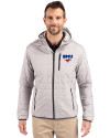 SMU Mustangs Cutter & Buck Rainier Primaloft Eco Mens Full Zip Hooded Jacket Polished Medium Gray Front Thumbnail Image