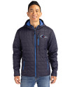 UTSA Roadrunners Cutter & Buck Rainier Primaloft Eco Mens Full Zip Hooded Jacket Dark Navy Front Thumbnail Image