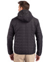 Tuskegee Golden Tigers Cutter & Buck Rainier Primaloft Eco Mens Full Zip Hooded Jacket Black Back Thumbnail Image