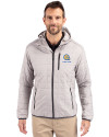 Albany State University Golden Rams Cutter & Buck Rainier Primaloft Eco Mens Full Zip Hooded Jacket Polished Medium Gray Front Thumbnail Image