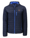 View image 7: Texas Rio Grande Valley Vaqueros Cutter & Buck Rainier Recycled Insulated Puffer Mens Full Zip Hooded Jacket Dark Navy Mannequin