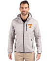 Tennessee Volunteers Cutter & Buck Rainier Primaloft Eco Mens Full Zip Hooded Jacket Polished Medium Gray Front Thumbnail Image