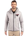 Clark Atlanta Panthers Cutter & Buck Rainier Primaloft Eco Mens Full Zip Hooded Jacket Polished Medium Gray Front Thumbnail Image