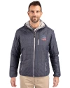 San Diego Padres Stars & Stripes Cutter & Buck Rainier Primaloft Eco Mens Full Zip Hooded Jacket Anthracite Melange Front Thumbnail Image