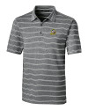 Oregon Ducks Cutter & Buck Forge Epic Confidence Recycled Heathered Stripe Stretch Mens Polo Black Mannequin Thumbnail Image