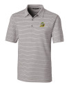 Oregon Ducks Cutter & Buck Forge Epic Confidence Recycled Heathered Stripe Stretch Mens Polo Polished Medium Gray Mannequin Thumbnail Image