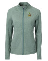 Oregon Ducks Cutter & Buck Adapt Eco Knit Heather Recycled Womens Full Zip Hunter Heather Mannequin Thumbnail Image