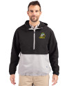 Oregon Ducks Cutter & Buck Charter Eco Recycled Mens Anorak Jacket Black/Polished Front Thumbnail Image