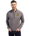 Oregon Ducks Cutter & Buck Adapt Eco Knit Heather Mens Big & Tall Quarter Zip Pullover Black Heather Front Thumbnail Image