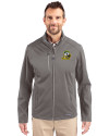Oregon Ducks Cutter & Buck Evoke Softshell Recycled Full Zip Mens Jacket Elemental Grey Front Thumbnail Image