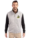 View image 4: Oregon Ducks Cutter & Buck Charter Recycled Packable Mens Big & Tall Full Zip Vest Polished Medium Gray Front